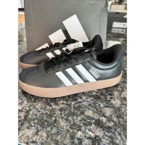 Adidas VL Court 3.0 Womens Sneakers Black White Gum ID8796 Size 7 NEW